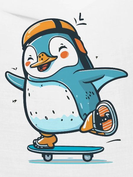 Gleiten Sie mit diesem Pinguin