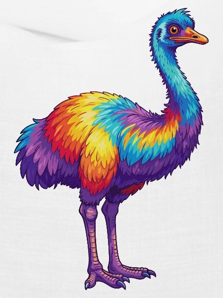 Bunte Emu Regenbogen-Pop-Art-Aquarell