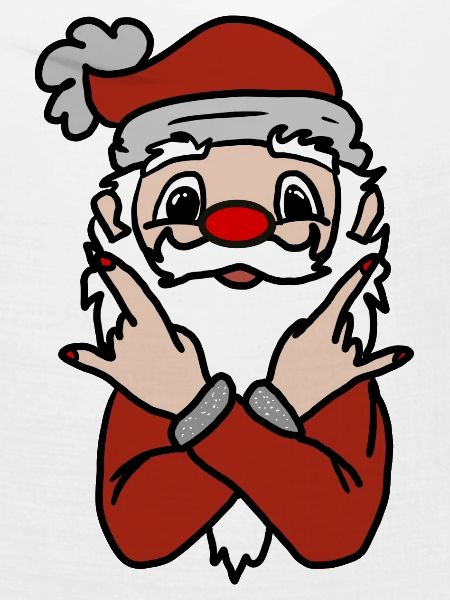 Santa Pose: Fingerzeichen Spaß