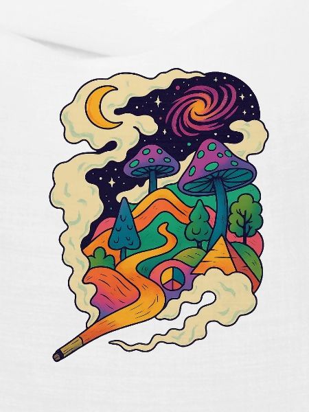 Psychedelische Pilzlandschaft Pfad