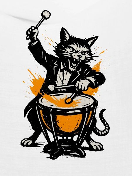 Katzenband Trommelheld im Comicstil