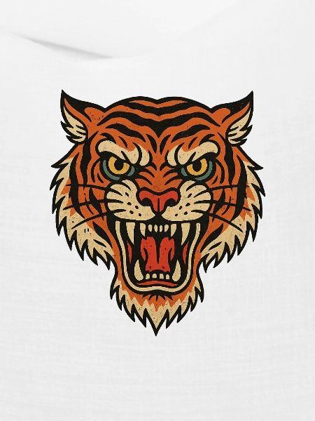 Wilder Tigerkopf Patch-Design