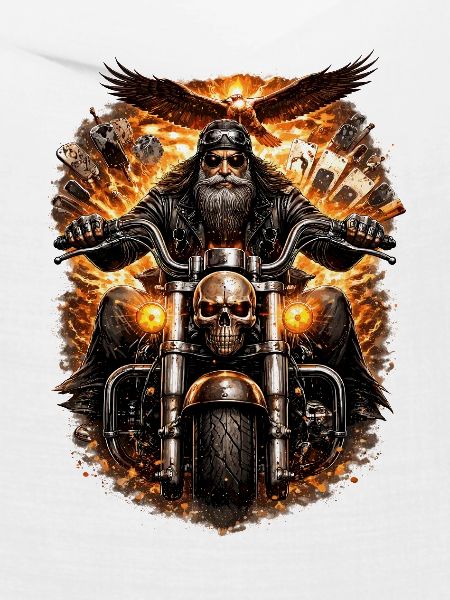 Flammender Schädel Biker