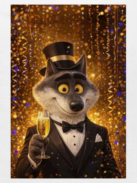 Eleganter Wolf am Abend