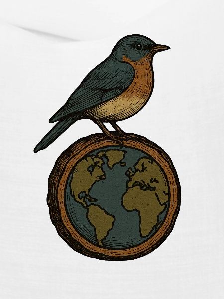 Robin auf World Globe