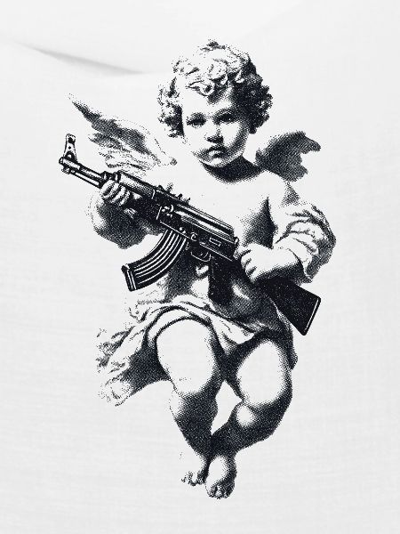 Engel mit Gewehr Silhouette