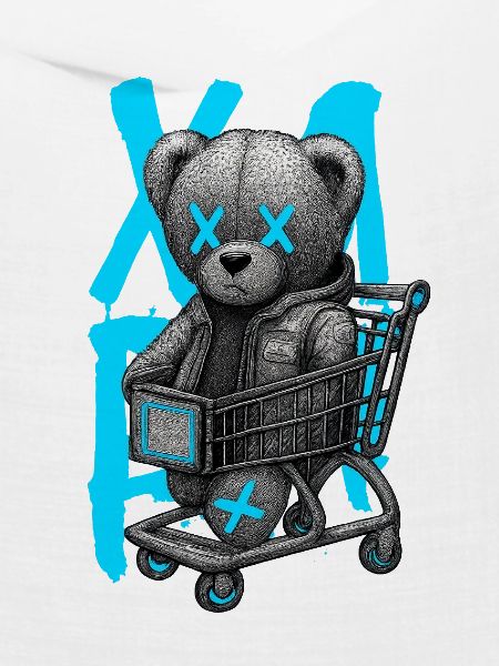 Teddybär in Neon-Trolley X