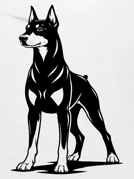 Dobermann stehend schwarz