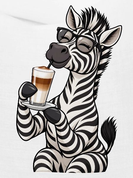 Zebra mit Latte Macchiato
