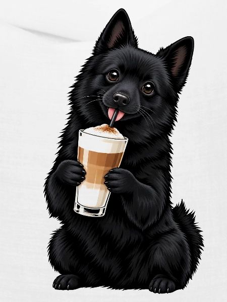 Schipperke mit Latte Macchiato