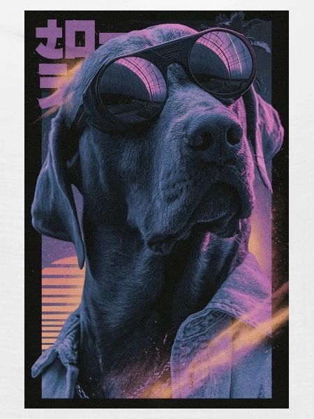 Neon-Vaporwave Hund