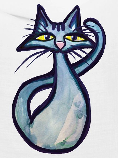 Schnurrbart-Aquarellkatze