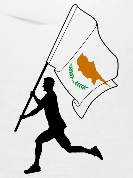 Zypern Flagge Mann läuft