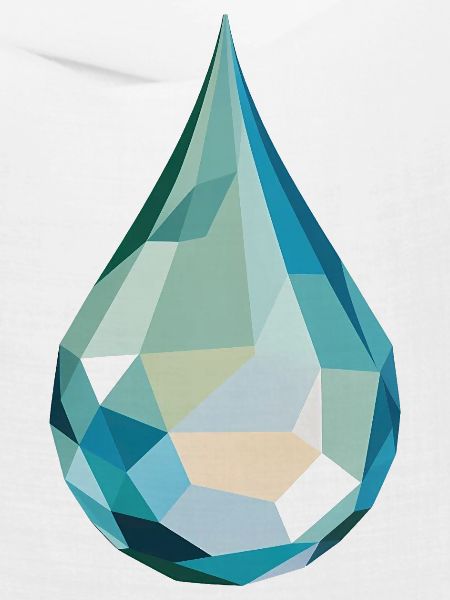 Wassertropfen - Cooles Low Poly Logo