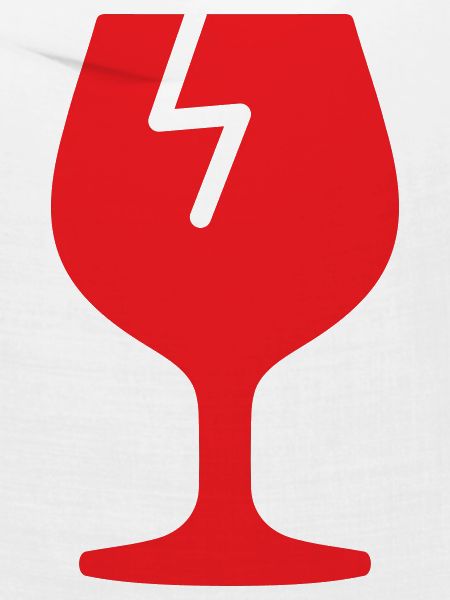 Zerbrechliches Glas-Solid-Icon-Griff mit Sorgfalt Versand