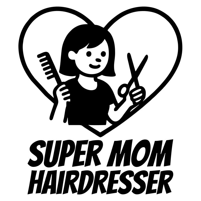Super Maman Coiffeuse – Cœur Ciseaux