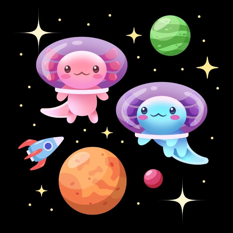 Axolotl Astronauts Design for Axolotl Lovers