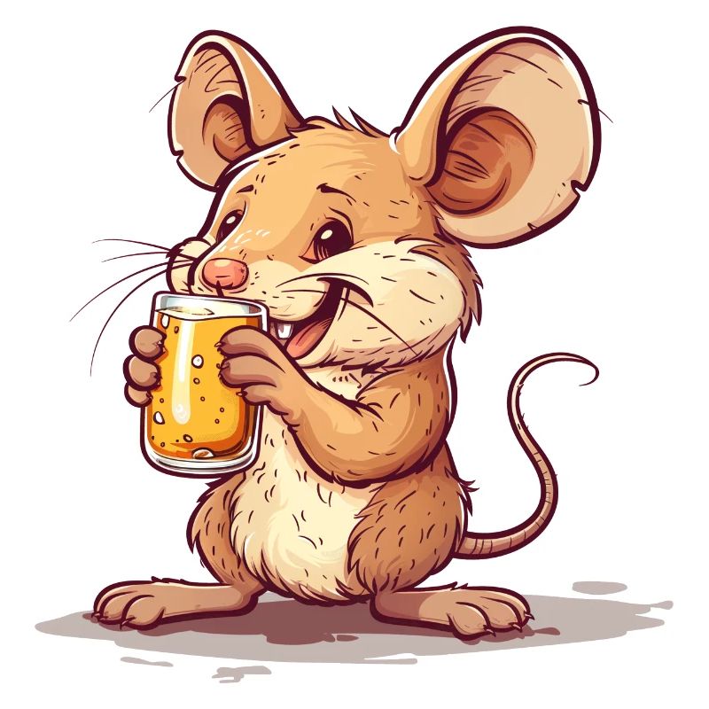 Cute Mouse Drinking Beer 2