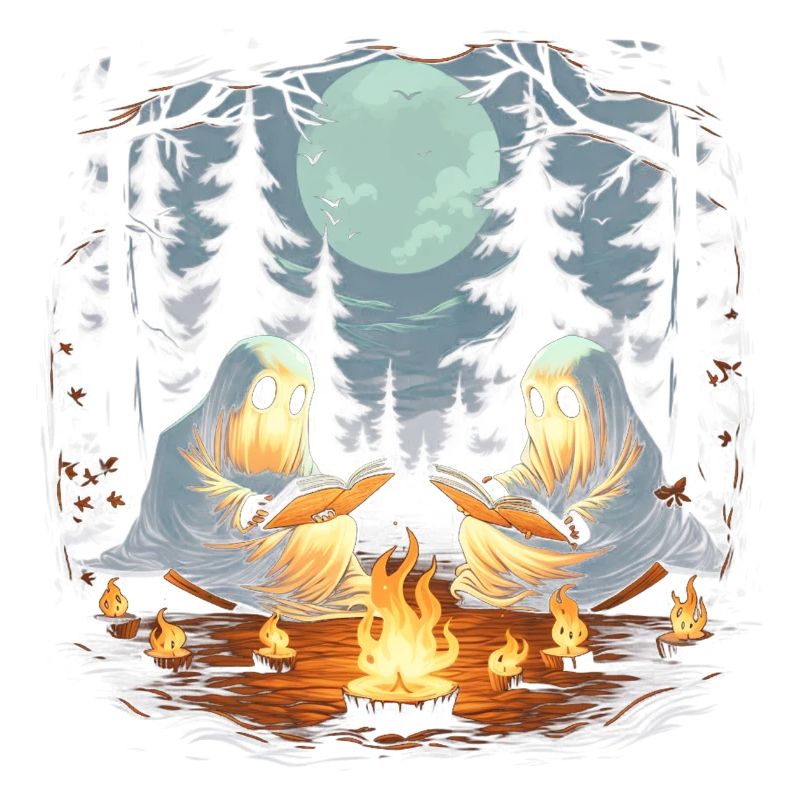 Ghost Halloween Book Campfire