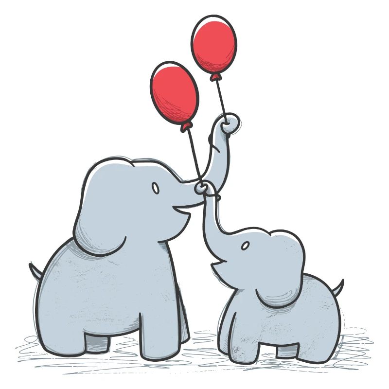 Süsses Elefanten Paar Muttertag Geschenkidee
