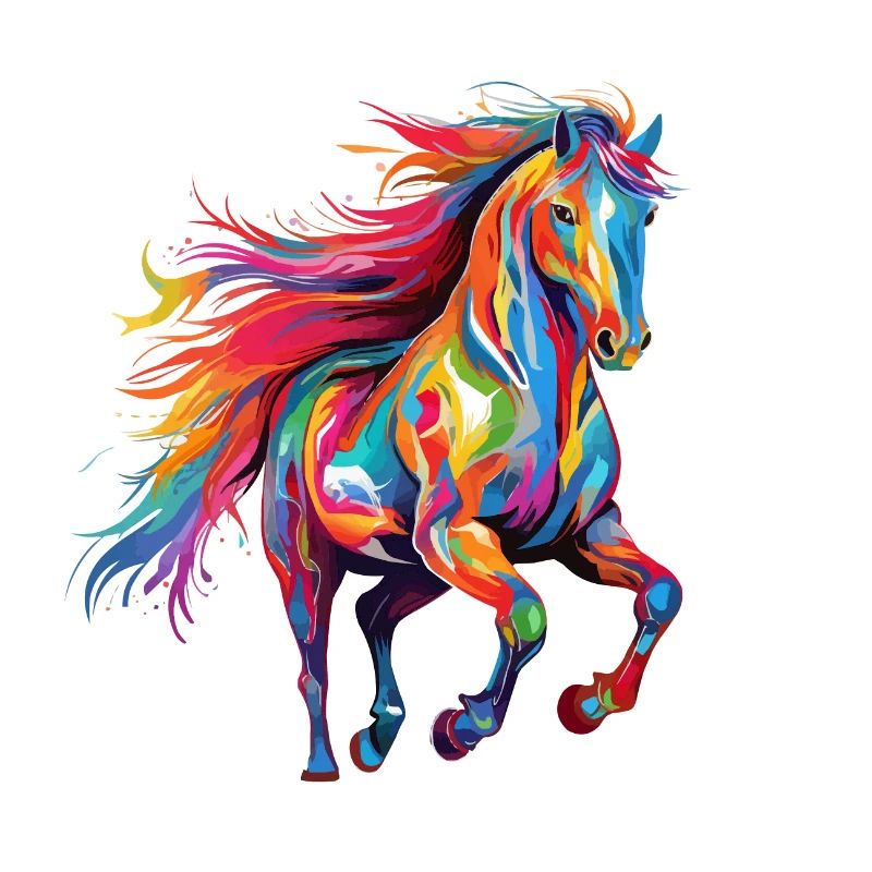 Cheval Couleur Splash Couleur Splash Coloré
