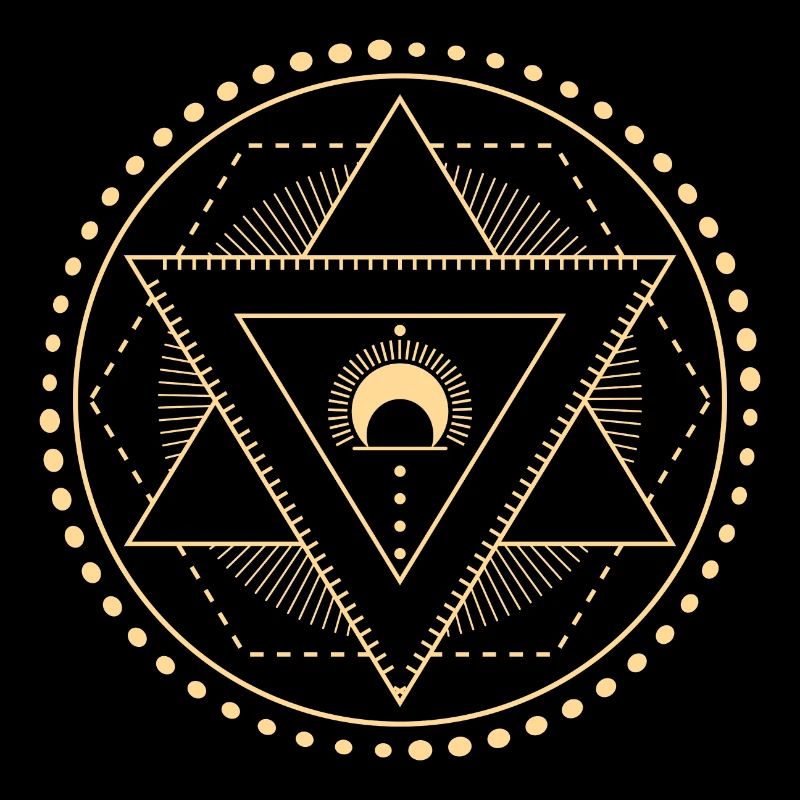 Hexagram Geometry Moon Blue