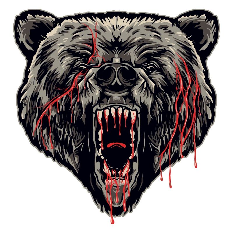 Horror Wild Bear Illustration