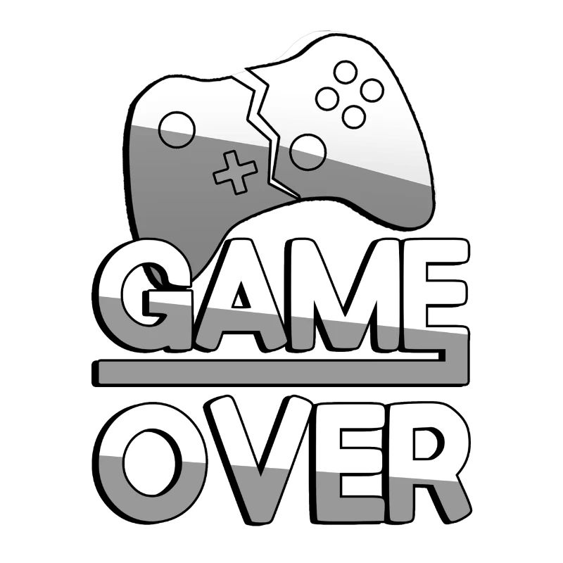 GAME OVER (White) + Controller - Gaming