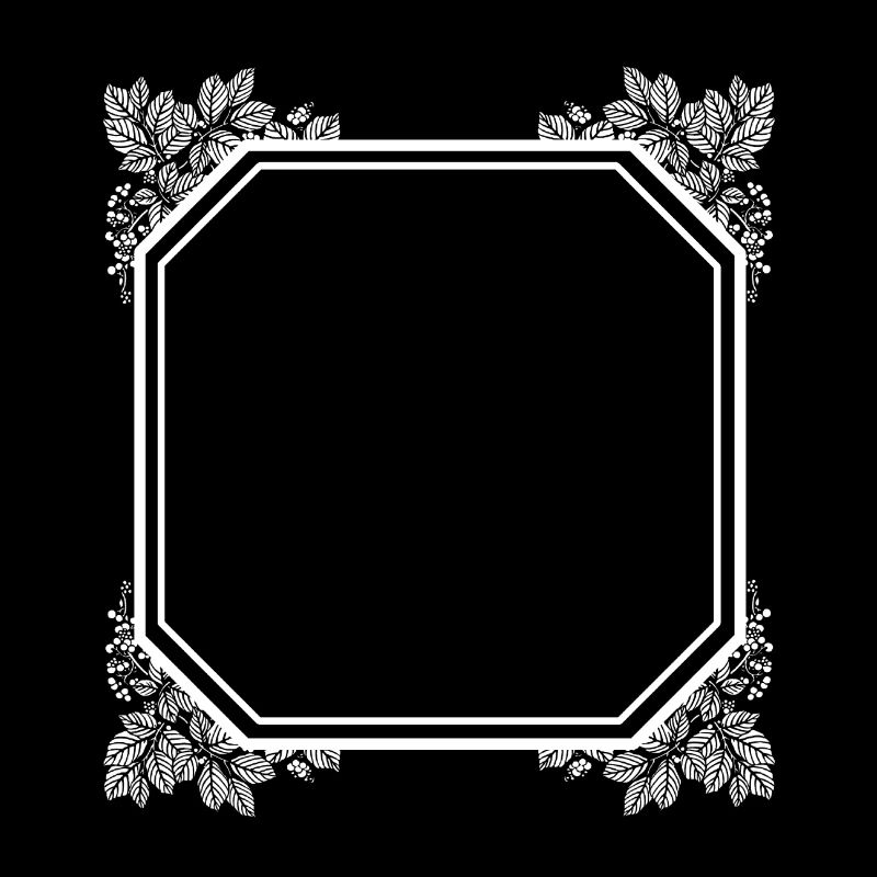 Cool square frame with leaves
