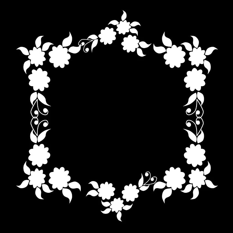 Flowers Ornaments Frame Basic Text