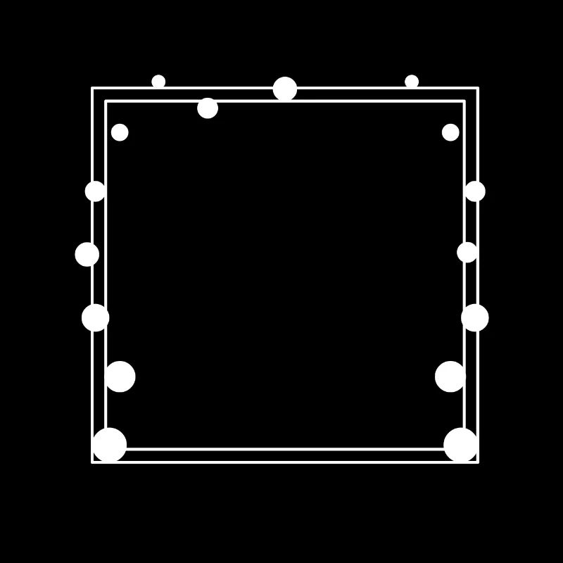 Dotted frame Square white