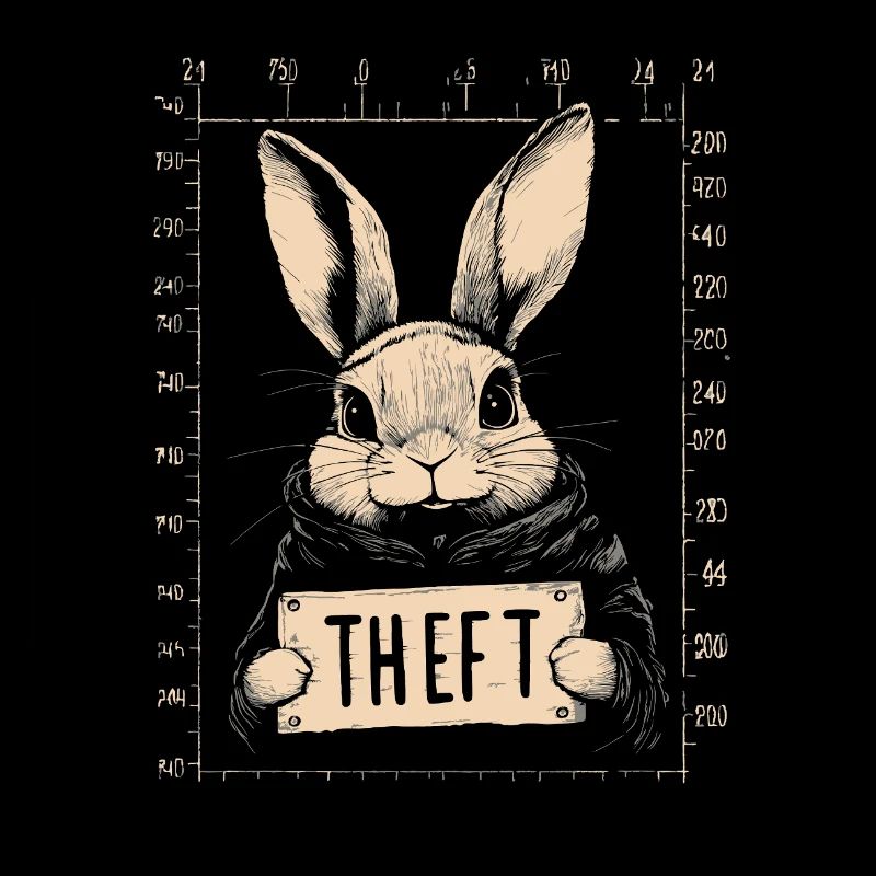 Bunny Egg Thief Easter Bunny Mugshot Police Photo Easter