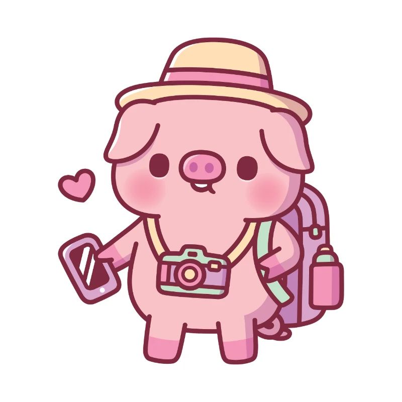 Mignon petit cochon Voyage de vacances