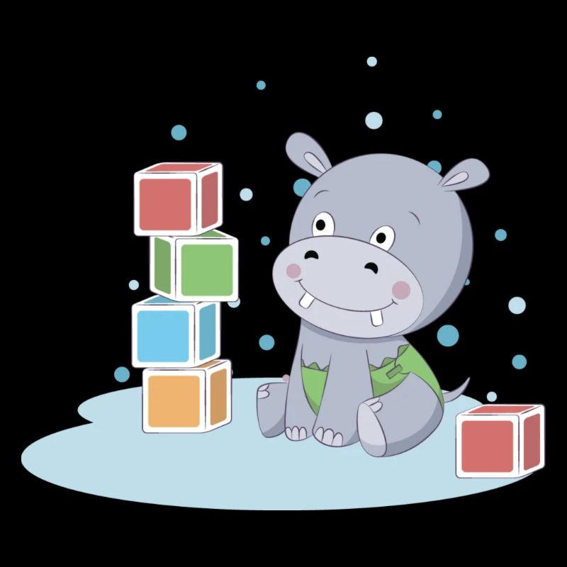 Hippo with cube