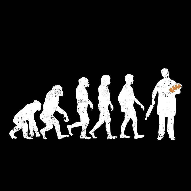 Bäcker evolution geschenk brot backen beruf teig