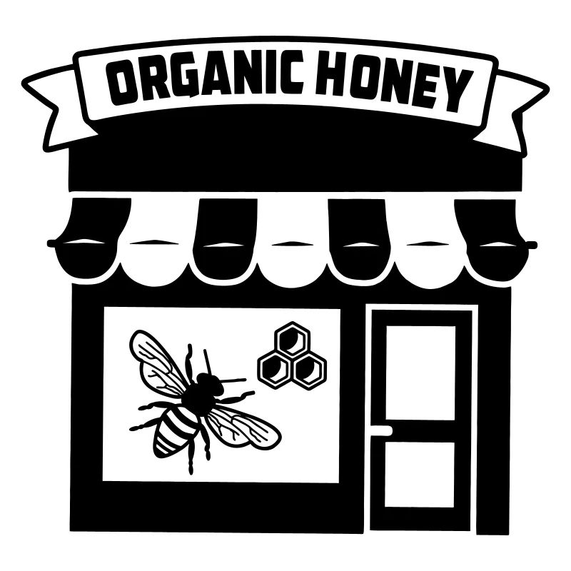 Bio-Honigladen oder msrkt mit Banner und t