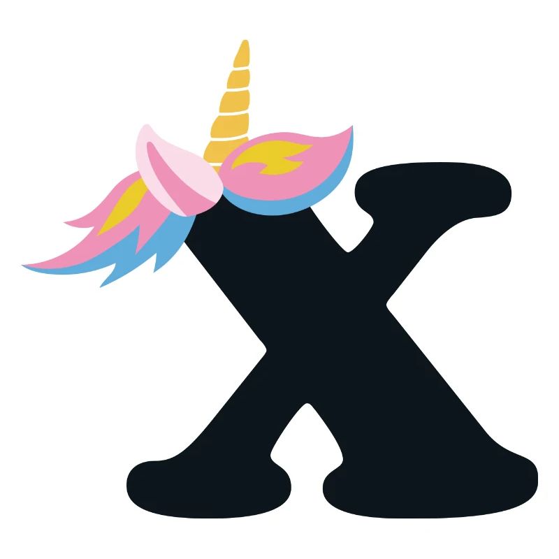 Einhorn-Buchstabe Regenbogenstyle "X" | be unique