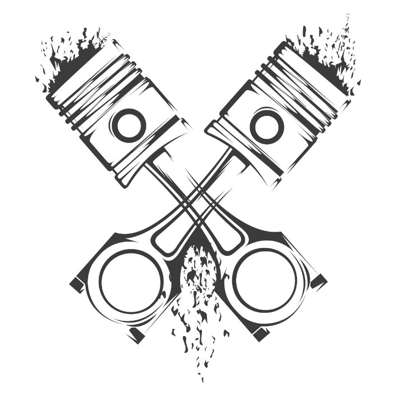 v8 Piston Flame Engine Tuner Tuning Car Symbol