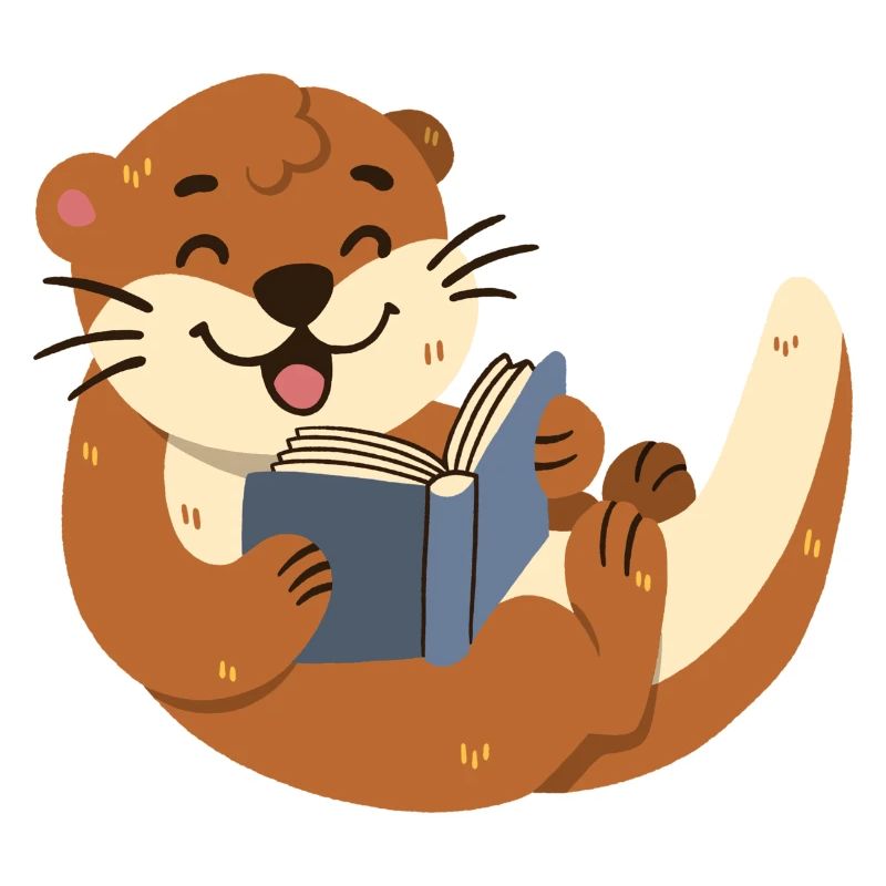 Otter liest ein Buch
