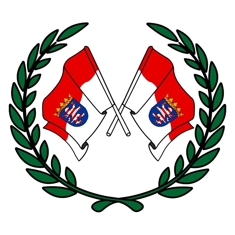 Drapeaux Hesse couronne de laurier