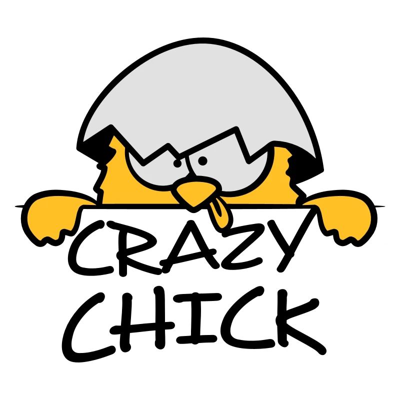 Verrücktes Crazy Chick hinter Mauer