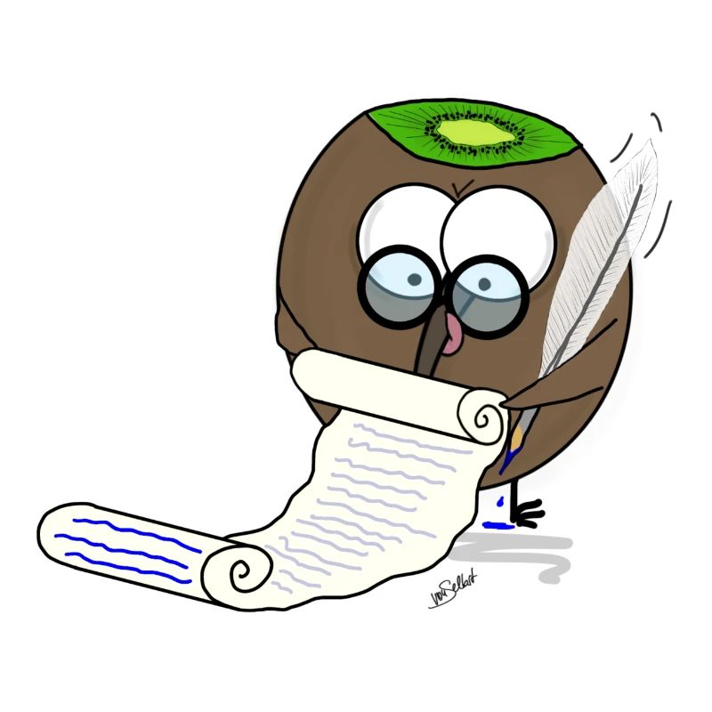 Beaked fruit taking notes, very dignified