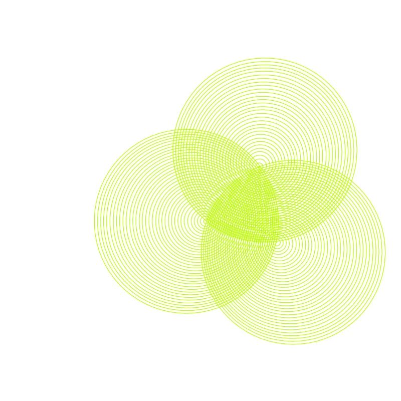 Three circles moire