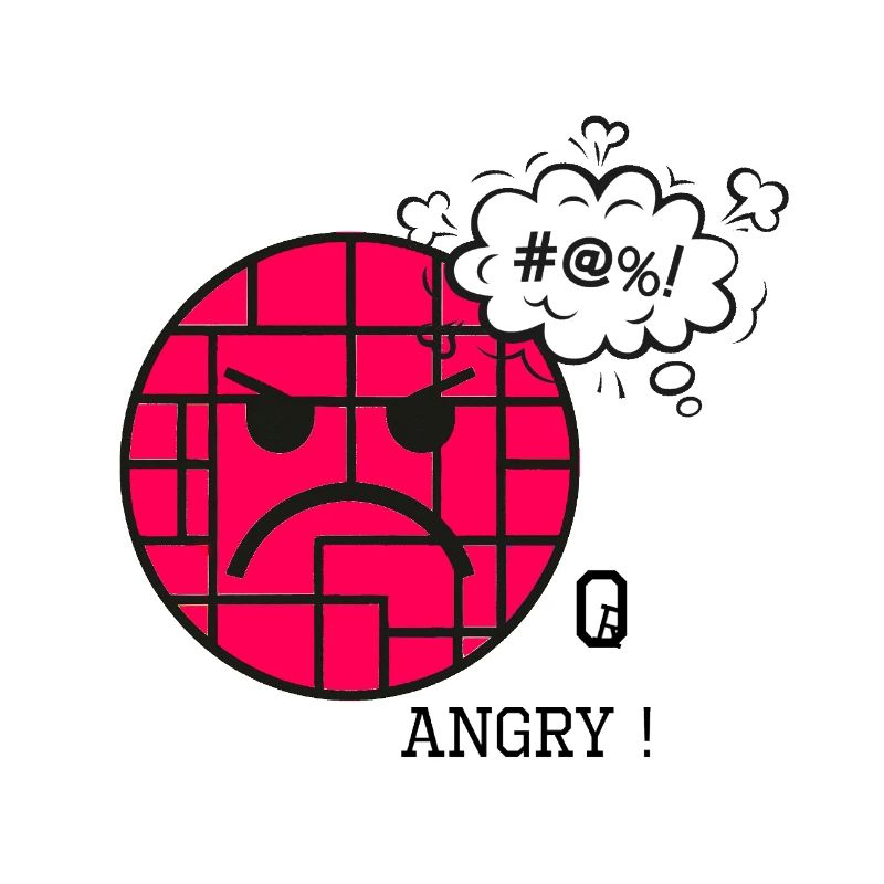 Angry with Wall Pattern and Frustration Expression