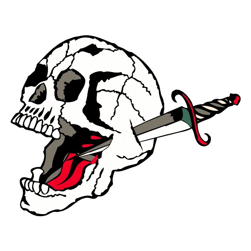 Schädel durchbohrt Todesknospendolch der alten Schule