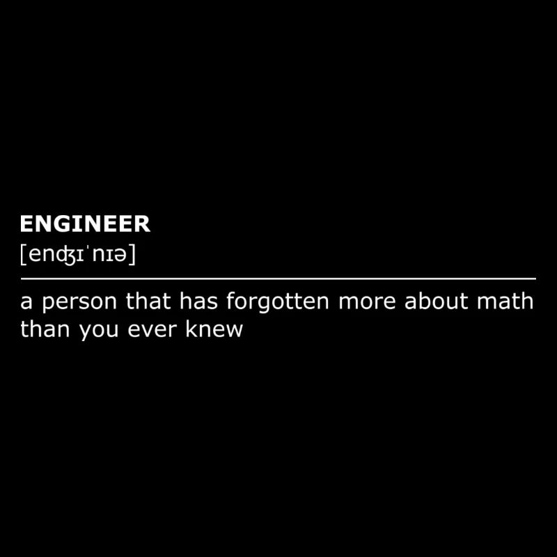Engineer forgets math brightly
