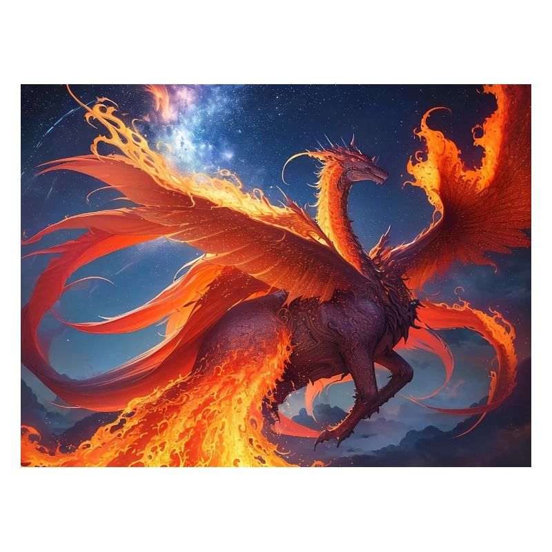 blue red sky with a creature generated ai