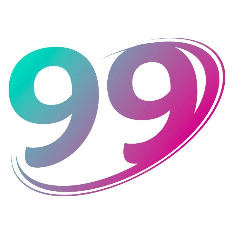 Numéro 99 multicolore