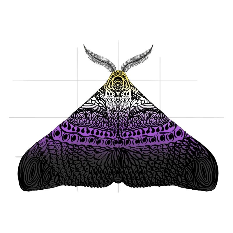 Non Binary Pride Moth Motif A