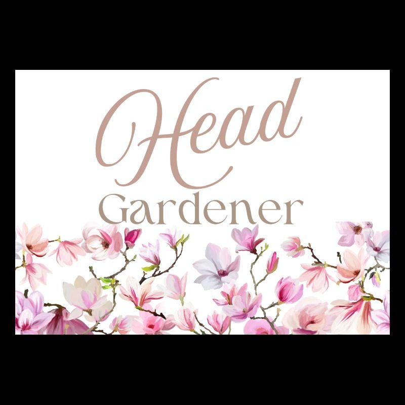 Head Gardener Elegant Script with Floral Border